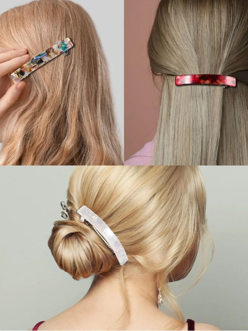 6 Pcs Hair Barrettes for Women Girls, French Flat Hair Clips Accessories for Lon